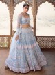 Adorable Sky Blue Lehenga Choli For Bride